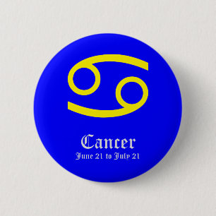 KREBS ASTROLOGISCHES SIGN, SYMBOL ZODIAC BUTTON