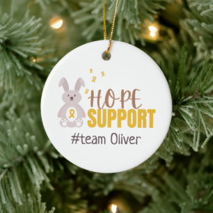 Krebs bei Kindern. Benutzerdefinierter #Teamname.  Keramik Ornament