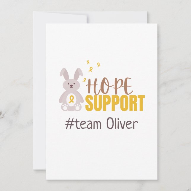 Krebs bei Kindern. Custom #team name Stationery Einladung (Vorderseite)
