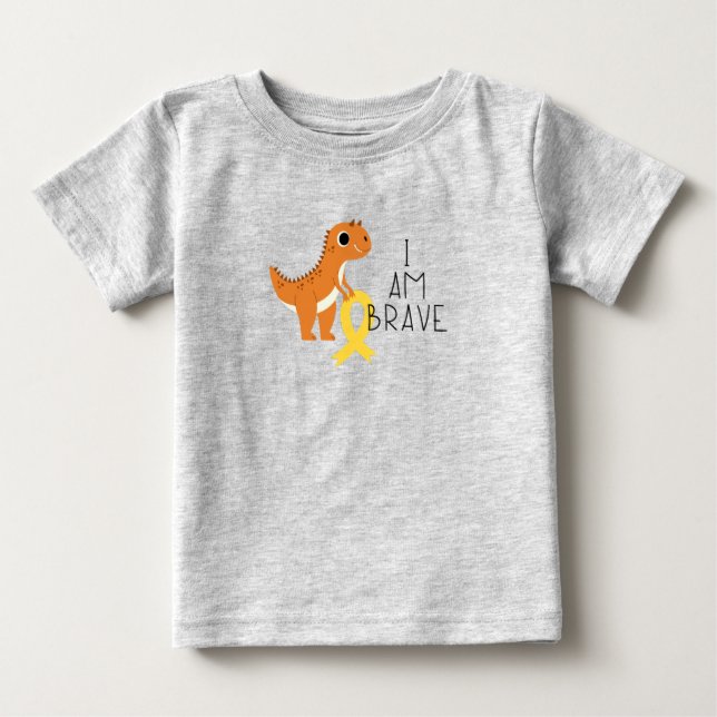 Krebs bei Kindern. Ich bin tapfer. Baby T - Shirt (Vorderseite)