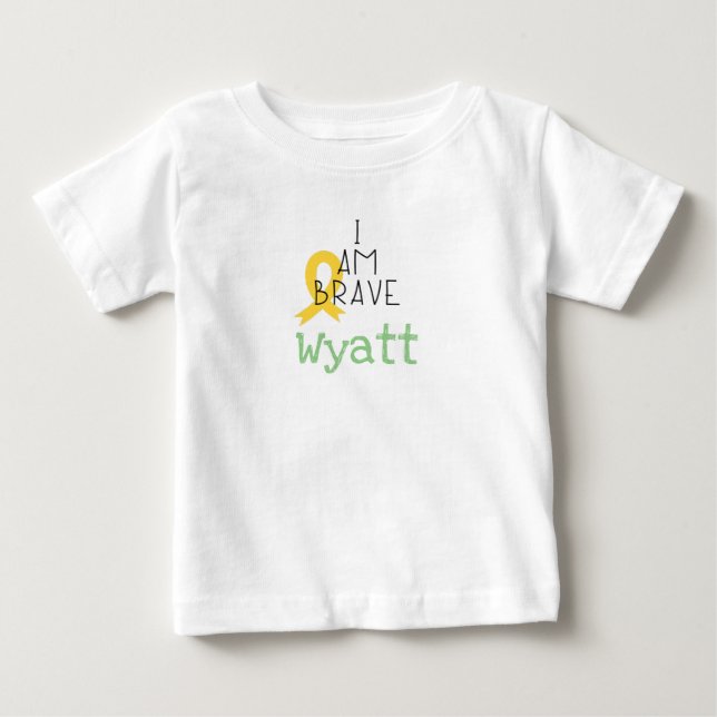 Krebs bei Kindern. Ich bin tapfer.Custom Baby T -  T-shirt (Vorderseite)