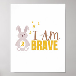 Krebs bei Kindern. Ich bin tapfer. niedliches Post Poster