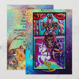 KREBS, CHARIOT TAROT ASTROLOGY ZODIAC GEBURTSTAG KARTE