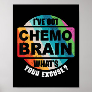 Krebs Chemo Gehirn Retro Bewusstseinsgeschenk Poster
