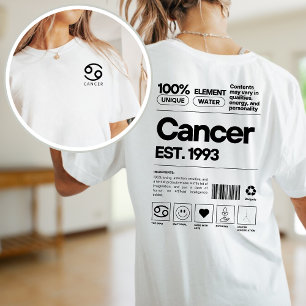 Krebs Custom Zodiac Astrologie Geburtstag Juli T-Shirt