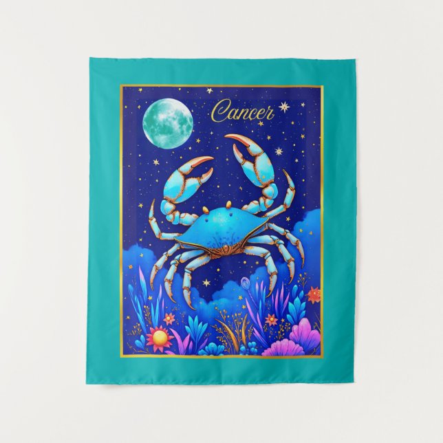 Krebs das Krebszeichen Zodiac Wandteppich (Vorderseite)