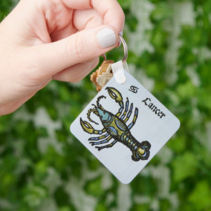 Krebs der Krebse, Vintages Zeichen des Geschlechts Schlüsselanhänger