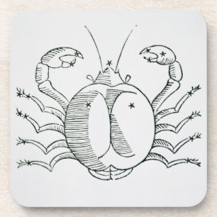 Krebs (die Krabbe) eine Illustration vom Untersetzer