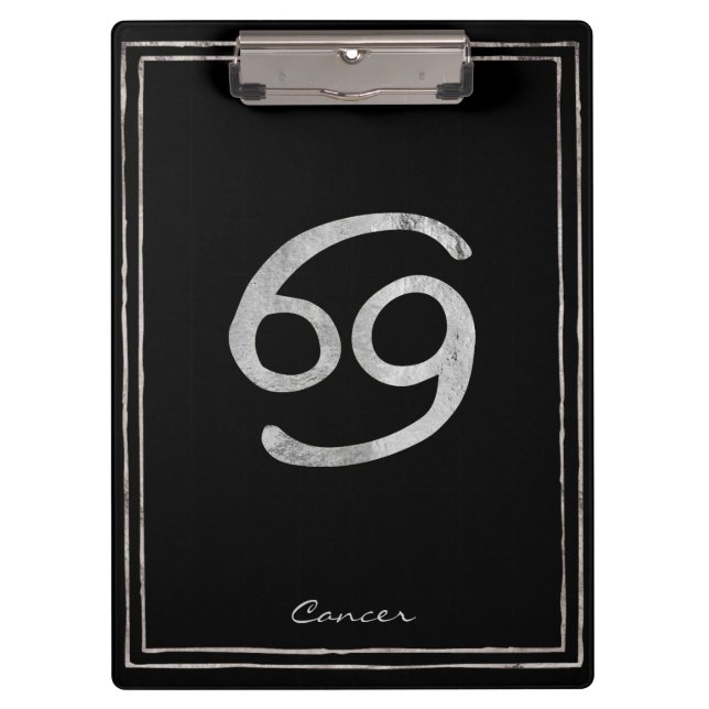 Krebs die Krabbe hammered silber stilisierte Astro Klemmbrett (Vorderseite)