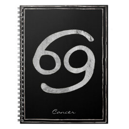 Krebs die Krabbe hammered silber stilisierte Astro Notizblock