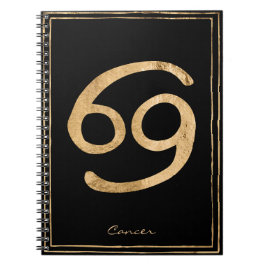 Krebs die Krabbe Hammergold stilisierte Astrologie Notizblock