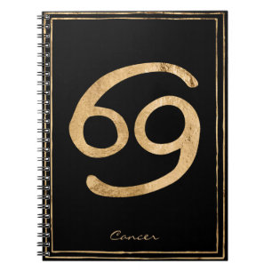 Krebs die Krabbe Hammergold stilisierte Astrologie Notizblock