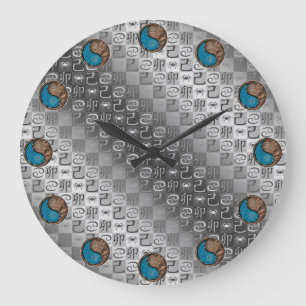 Krebs & Erde Kaninchen Große Wanduhr