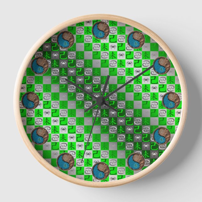 Krebs & Erde Ziege Uhr (Vorderseite)