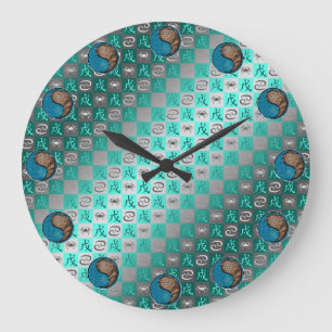 Krebs & Erdhund Große Wanduhr