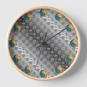 Krebs & Feuer Kaninchen Uhr
