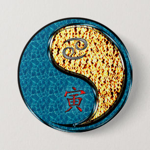 Krebs & Feuer Tiger Button