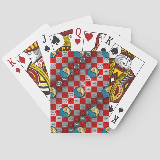 Krebs & Feuer Tiger Spielkarten (Rückseite)