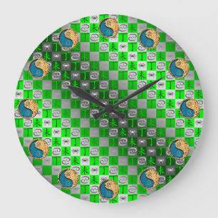 Krebs & Feuer Ziege Große Wanduhr