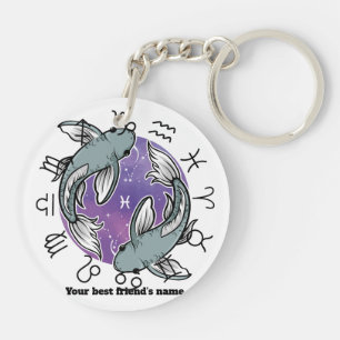 Krebs Fische Zodiac Acryl-Schlüsselanhänger Schlüsselanhänger