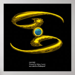 KREBS/GOLD ZODIAC GEBURTSTAGSIGN POSTER