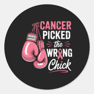 Krebs hat den falschen Kick Breast Cancer Awaren g Runder Aufkleber