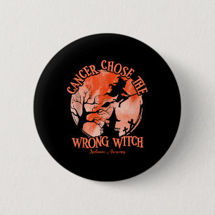 Krebs hat die falsche Hexe Orange Leukämie Cance Button