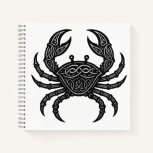 Krebs — Heimgesuchte Tinte Zodiak-Krebs Notizbuch