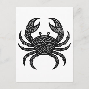 Krebs — Heimgesuchte Tinte Zodiak-Krebs Postkarte