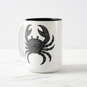 Krebs — Heimgesuchter Tintensternzeichen-Krebs Zweifarbige Tasse
