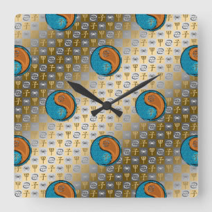 Krebs & Holzratte Quadratische Wanduhr