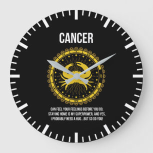 Krebs - Horoskop, Funny Zodiac Sign Spaß Große Wanduhr