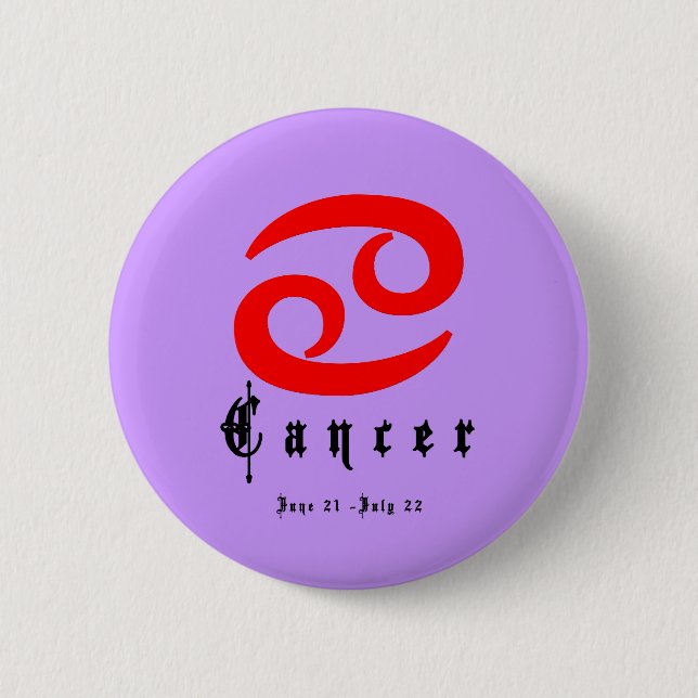 Krebs, Horoskop, Zodiac, Astrologie Button (Vorderseite)