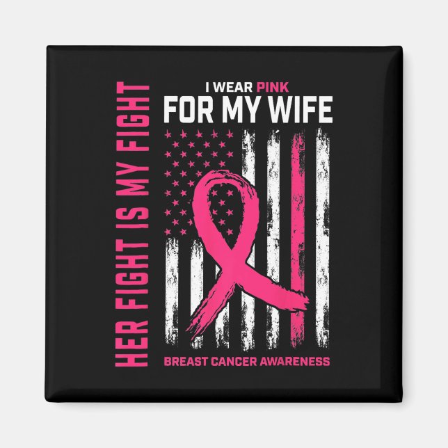 Krebs Ihr Kampf ist mein Kampf ich trage Pink Ehef Magnet (Vorne)