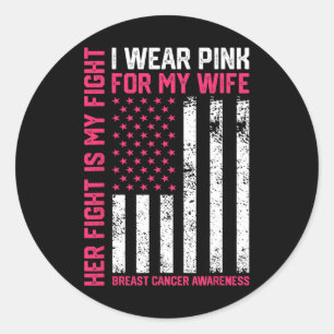 Krebs Ihr Kampf ist mein Kampf ich trage Pink Ehef Runder Aufkleber