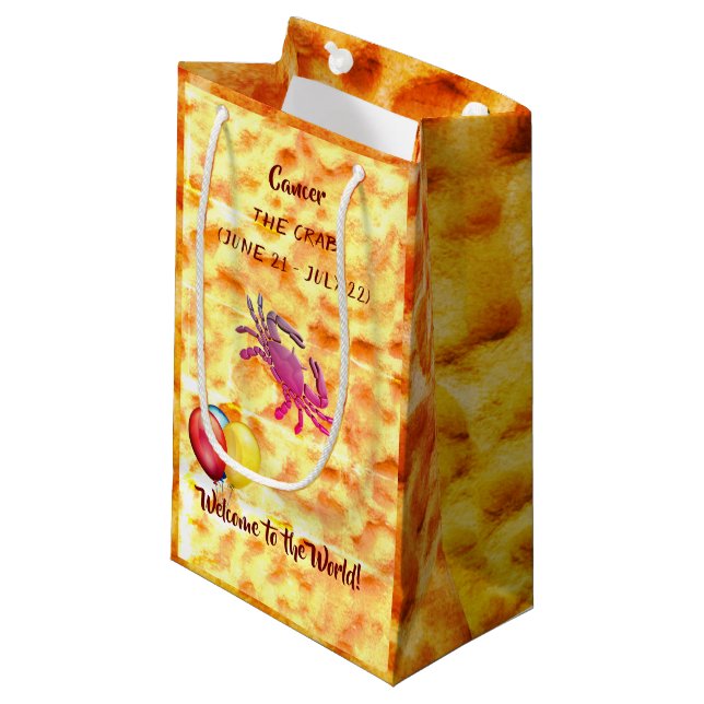 Krebs im Baby / The Crab (21. Juni - 22. Juli) Kleine Geschenktüte (Vorderseite Schrägansicht)
