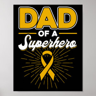 Krebs im Kindesalter Dad Of A Superhero Ribbon Poster