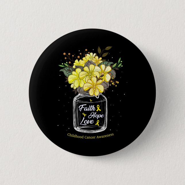 Krebs im Kindesalter Glaube Liebe Hoffnung Blume J Button (Vorderseite)