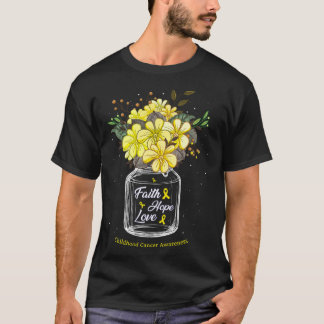 Krebs im Kindesalter Glaube Liebe Hoffnung Blume J T-Shirt