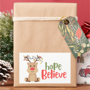 Krebs im Kindesalter. Hoffnung Weihnachtsaufkleber Rechteckiger Aufkleber