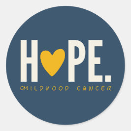 Krebs im Kindesalter HOPE goldenen Herz-Aufkleber Runder Aufkleber