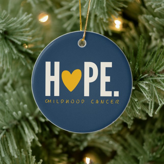 Krebs im Kindesalter HOPE Goldenes Herz Ornament U (Baum)