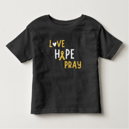 Krebs im Kindesalter.Liebe.hope.bete. Kleinkind T- T-shirt