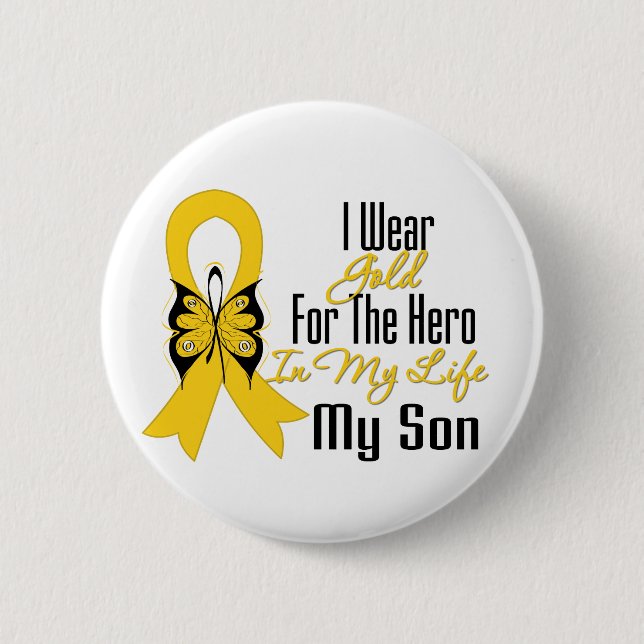 Krebs im Kindesalter, mein Held, mein Sohn Button (Vorderseite)