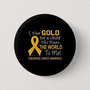 Krebs im Kindesalter mit goldenen Schleifen bedeut Button