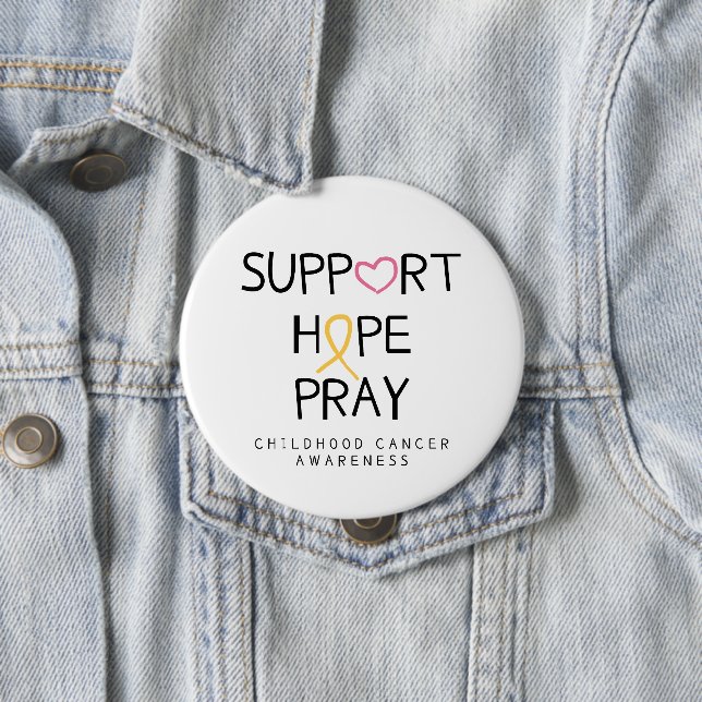 Krebs im Kindesalter. support.hope.bete. Button (Beispiel)
