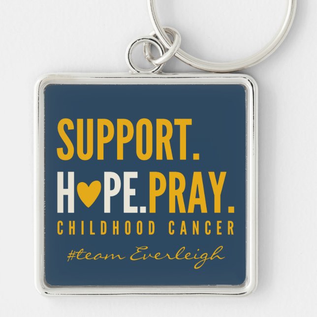 Krebs im Kindesalter unterstützt Individuelle Name Schlüsselanhänger (Vorne)