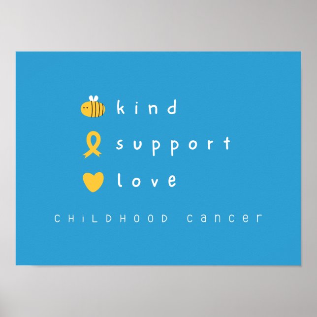 Krebs im Kindesalter zu unterstützen Liebe Poster  (Vorne)