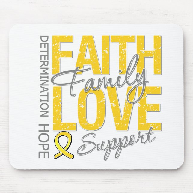 Krebs Inspirierend Slogan Collage Childhood Cancer Mousepad (Vorne)