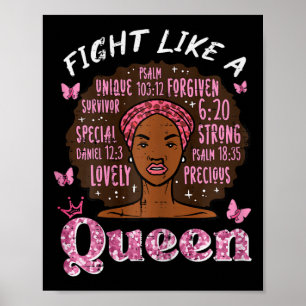 Krebs kämpfe wie Königin Afro Überlebende Bewussts Poster